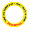 ADHESIVO MANDO EMERGENCIA APERTURA DE PUERTAS AMARILLO Ø 135/96mm