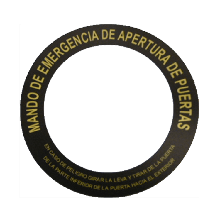 ADHESIVO MANDO EMERGENCIA APERTURA DE PUERTAS NEGRO Ø 131/95mm