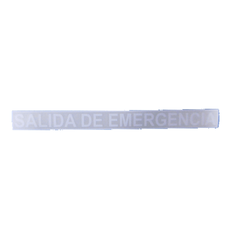 ADHESIVO SALIDA DE EMERGENCIA BLANCO ANVERSO 445x25mm