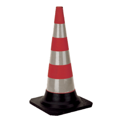 CONO TRAFICO PVC 50cm CON BANDAS REFLECTANTES