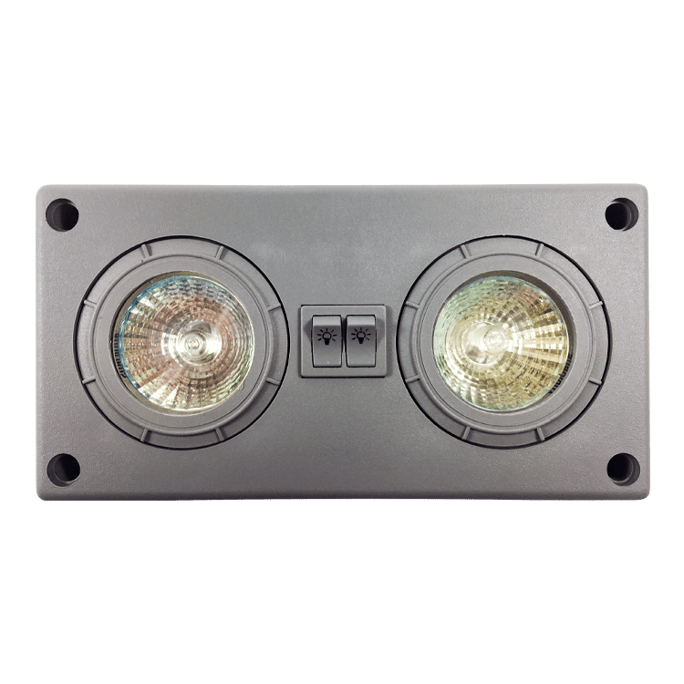 MULTISET DOBLE LUZ HALOGENO 2x10W - XX=12V / 24V-GRIS - C/INT