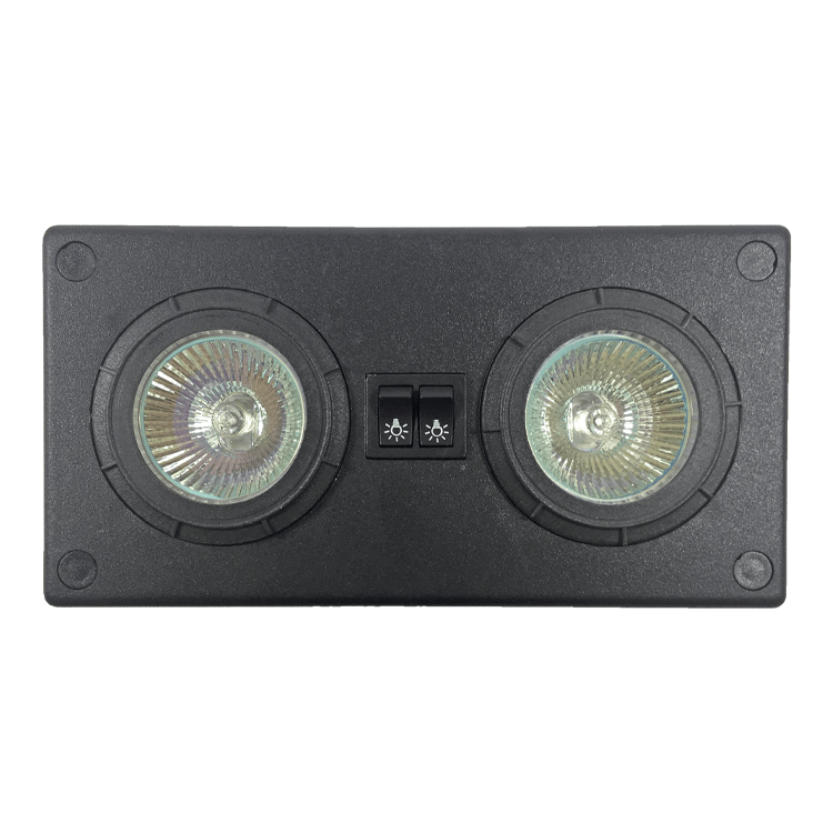 MULTISET DOBLE HALOGENO 2X20 24V. NEGRO - C/INTERRUPTOR