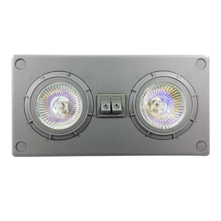 MULTISET DOBLE HALOGENO 2X20 24V. GRIS - C/INTERRUPTOR