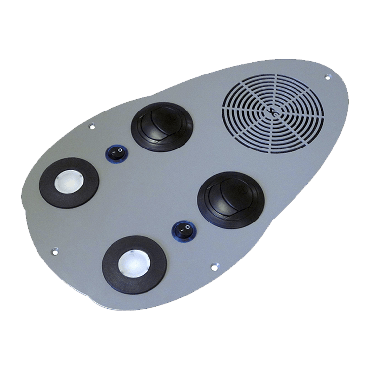 MULTISET DOBLE AIRE LUZ LED 2x1,5W - XX=12V / 24V-GRIS - C/INT. Y ALTAVOZ