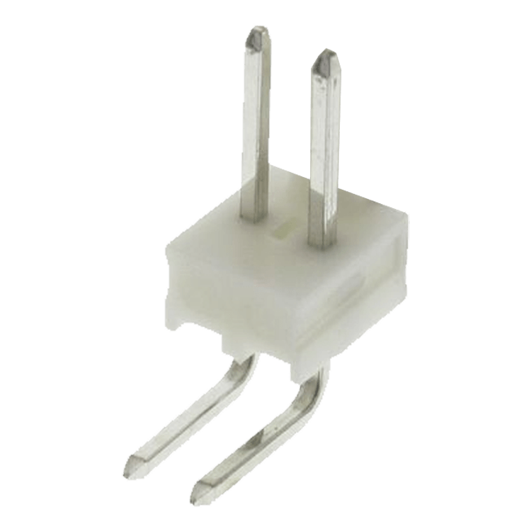 CONECTOR PCB MACHO Molex serie KK 254, Ángulo de 90° 2 pines 1 fila paso 2.54mm, Terminación S