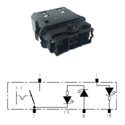 INTERRUPTOR SIMPLE 0-I 2xFA / I84 / LED SIMBOLO VERDE / FA ROJO