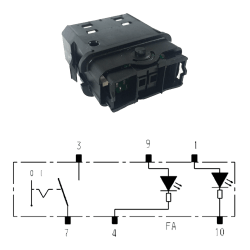 INTERRUPTOR SIMPLE 0-I 1xFA I21  / LED SIMBOLO VERDE / FA ROJO