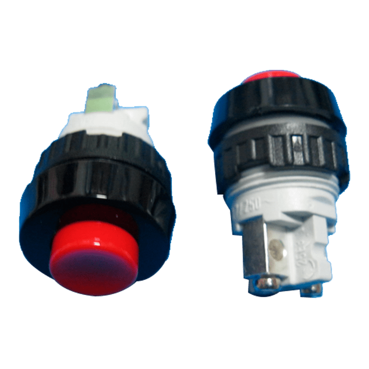 PULSADOR ROJO SPST-NO / TORNILLO