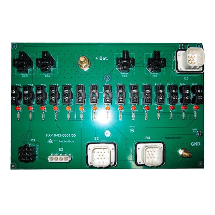 CENTRAL 4 RELES y 15 FUSIBLES CON TEST- 275x175mm