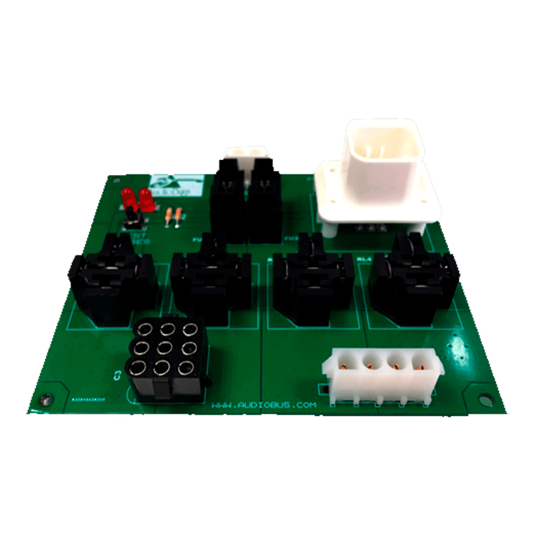 CENTRAL 4 RELES y 2 FUSIBLES CON TEST - 130x110mm