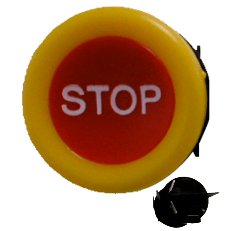 PULSADOR AMARILLO 28mm STOP BLANCO