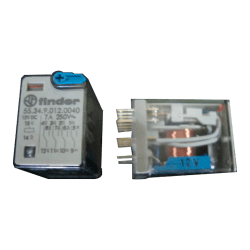 RELE IND. 4CC. 7A 12V+PULSADOR+IND