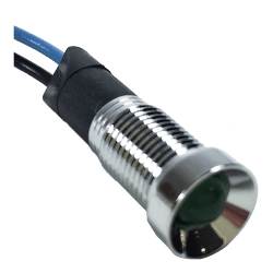 PILOTO LED 220V VERDE - CARCASA PLATA Ø8,5mm (ROSCA)