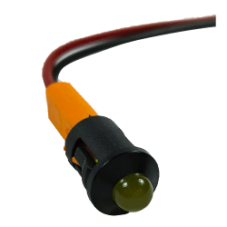 PILOTO LED 24V AMBAR - CARCASA NEGRA Ø8,5mm (A PRESION)