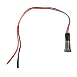 PILOTO LED 24V ROJO - CARCASA PLATA Ø8,5mm (ROSCA)