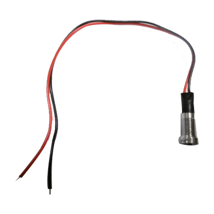 PILOTO LED 24V ROJO - CARCASA PLATA Ø8,5mm (ROSCA)