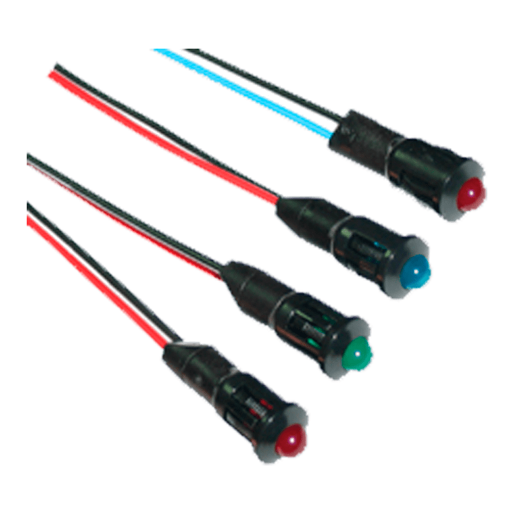 PILOTO LED 24V ROJO - CARCASA NEGRA Ø8,5mm (ROSCA)