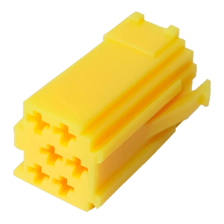 CONECTOR MINI ISO 6 VIAS AMARILLO