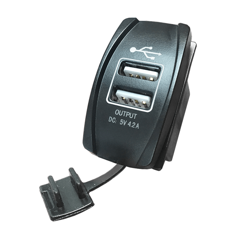 CARGADOR 2xUSB TIPO INTERRUPTOR 10/30V - 5V - 4,8A