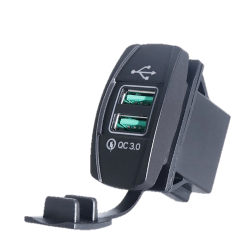 CARGADOR 2xUSB TIPO INTERRUPTOR 10/30V - QC3.0