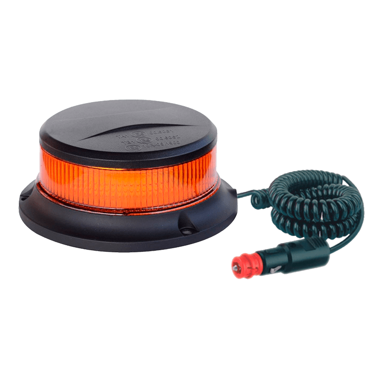 ROTATIVO LED AMBAR BASE MAGNETICA, R10 - R65, 12/24V
