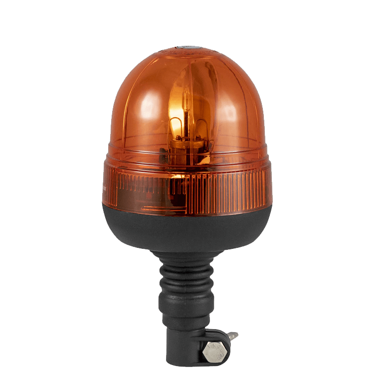 ROTATIVO HALOGENO AMBAR, BASE FLEXIBLE, R10 - R65, 12V