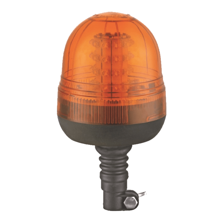 ROTATIVO LED AMBAR, BASE FLEXIBLE, R10 - R65, 12/24V