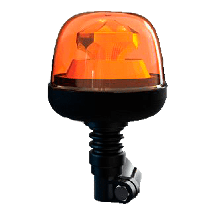 ROTATIVO LED AMBAR, BASE FLEXIBLE, R10 - R65, 12/24V