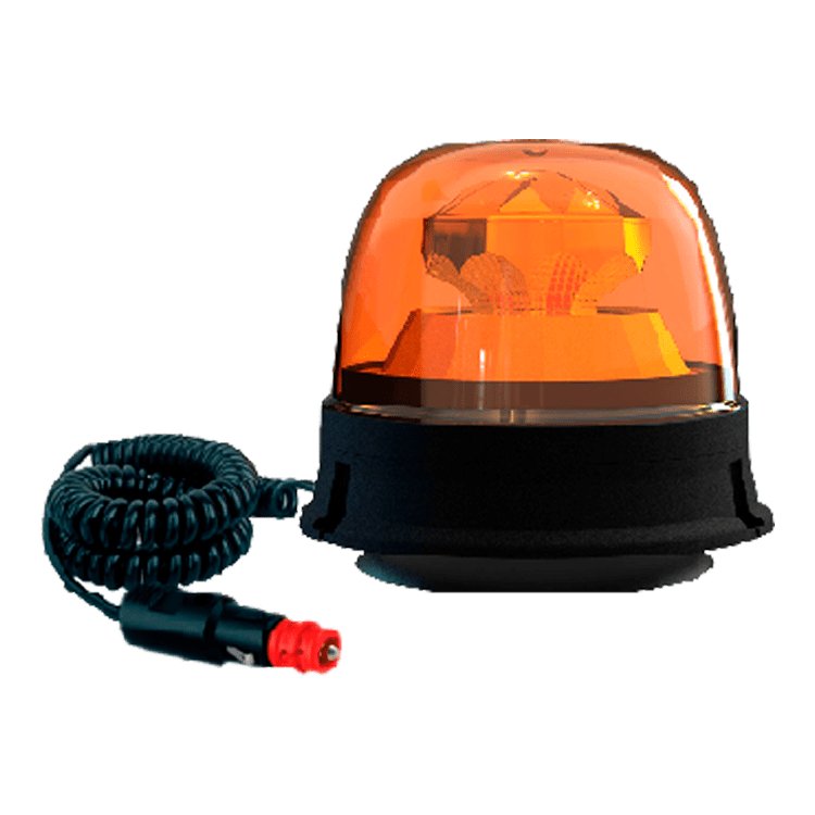 ROTATIVO LED AMBAR, BASE MAGNETICA, R10 - R65, 12/24V