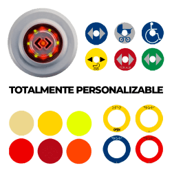 PULSADOR IP67 PERSONALIZABLE: 6+6 O 4 leds, Color y Símbolo del aro