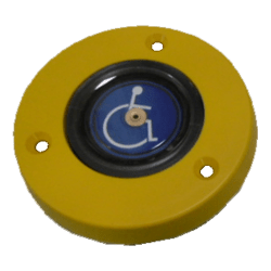 PULSADOR IP67 SILLA RUEDAS - AMARILLO CON LEDS VERDES/ROJOS 12V