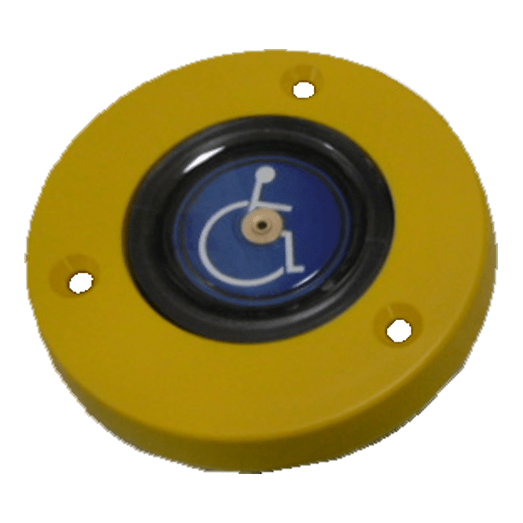 PULSADOR IP67 SILLA RUEDAS - AMARILLO CON LEDS VERDES/ROJOS 24V
