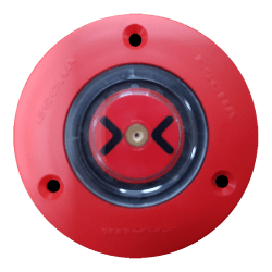 PULSADOR IP67 FLECHAS - ROJO CON LEDS VERDES 12/24V