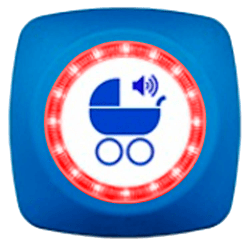 PULSADOR IP67 CARRITO BEBE - AZUL CON LEDS VERDES/ROJOS 12/24V