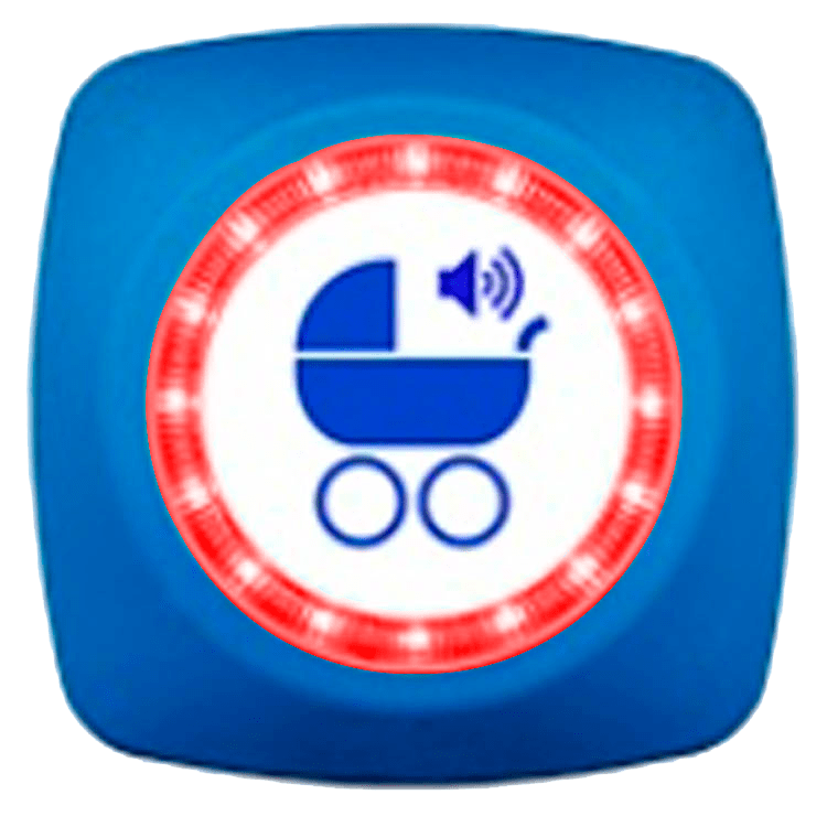 PULSADOR IP67 CARRITO BEBE - AZUL CON LEDS VERDES/ROJOS 12/24V