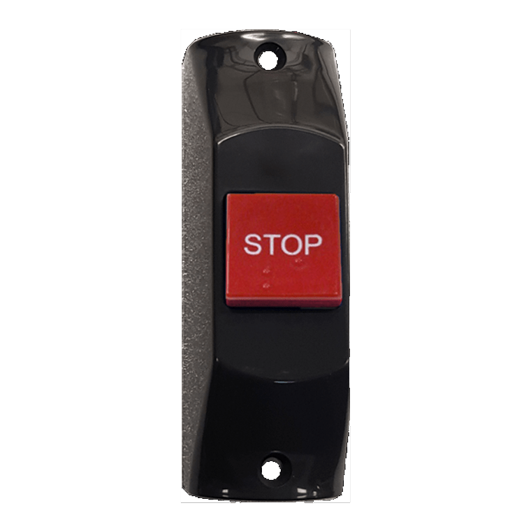 PULSADOR BARRA GRIS/ROJO - STOP - BRAILLE