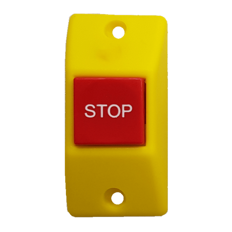 PULSADOR SUPERFICIE AMARILLO/ROJO - STOP - BRAILLE
