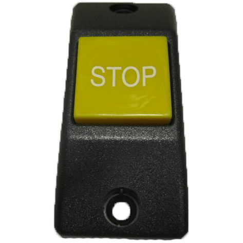 PULSADOR SUPERFICIE GRIS/AMARILLO - STOP
