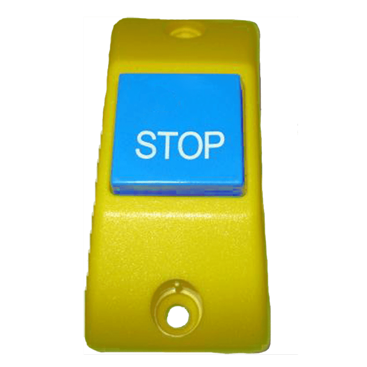 PULSADOR SUPERFICIE AMARILLO/AZUL - STOP - BRAILLE