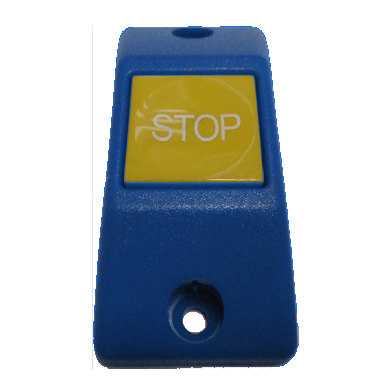 PULSADOR SUPERFICIE AZUL/AMARILLO - STOP - BRAILLE