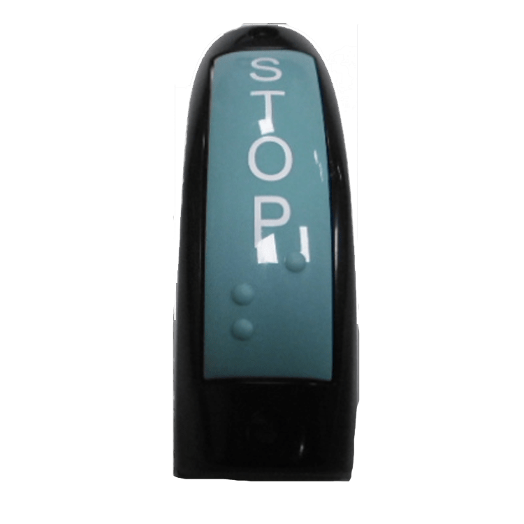 PULSADOR BARRA NEGRO/VERDE - STOP - BRAILLE