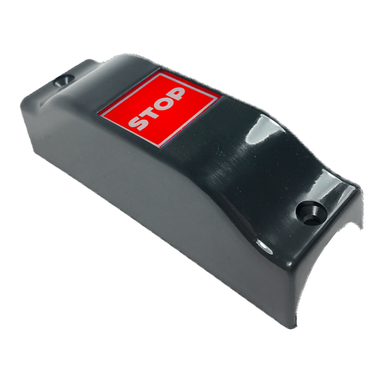 PULSADOR CONTACTLESS BARRA 35mm GRIS/ROJO - STOP - MATE - LEDS VERDES/ROJOS 12/24V