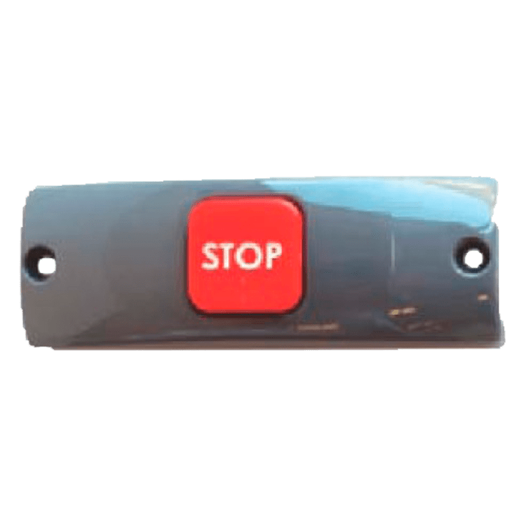 PULSADOR BARRA INALAMBRICO GRIS/ROJO - STOP - BRAILE -HORIZONTAL