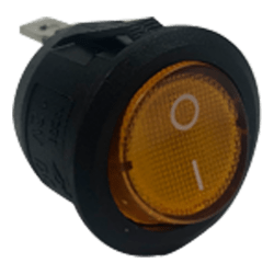 INTERRUPTOR I-0 REDONDO ILUMINADO AMBAR 12V