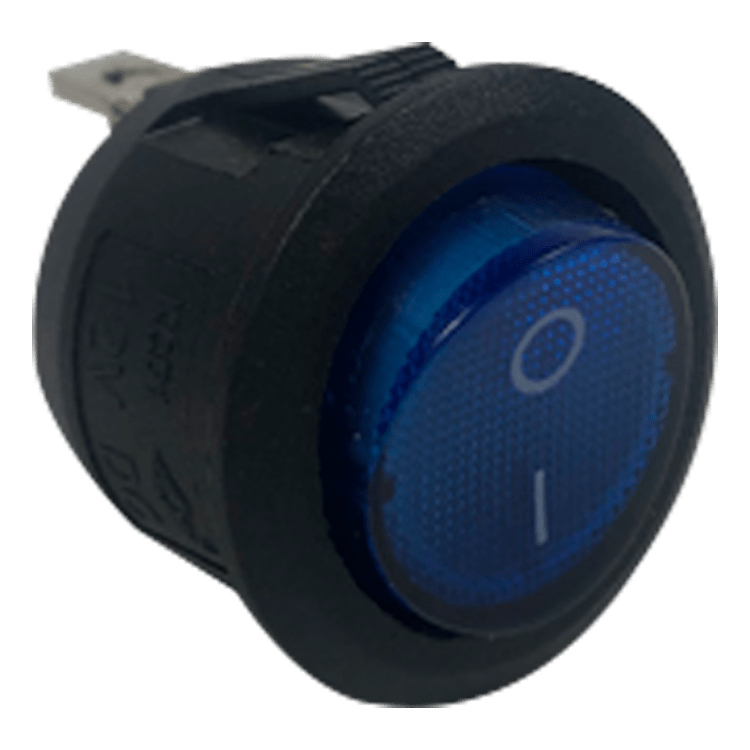 INTERRUPTOR I-0 REDONDO ILUMINADO AZUL 12V