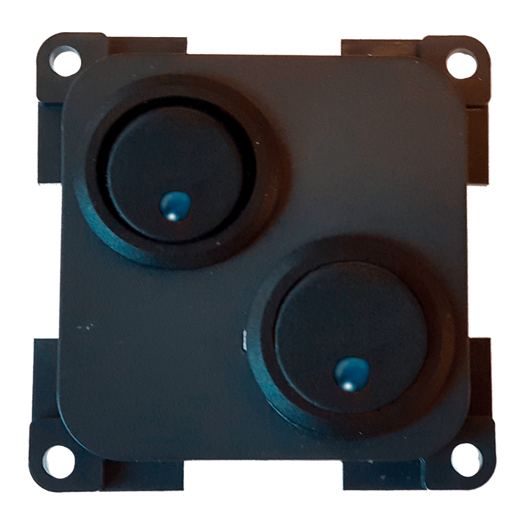 INTERRUPTOR LED AZUL 2PCS EN TAPA GRIS ANTRACITA