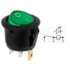 INTERRUPTOR I-0 REDONDO ILUMINADO VERDE 12V