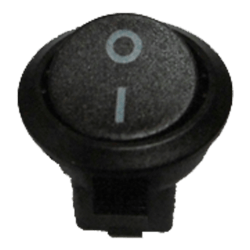 INTERRUPTOR REDONDO  I-0 NEGRO - MINI - SIMBOLO I-0