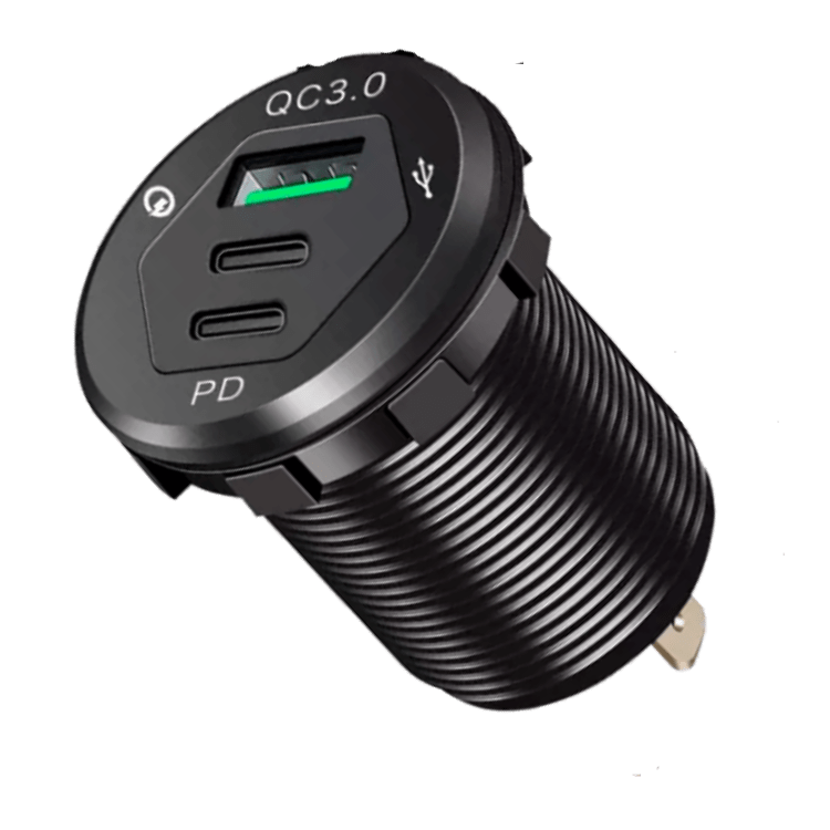 CARGADOR 1XUSB-A + 2XUSB-C - QC3.0/PD - 10/30V