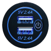CARGADOR 2xUSB-A - 10/30V - QC3.0 - CON INTERRUPTOR